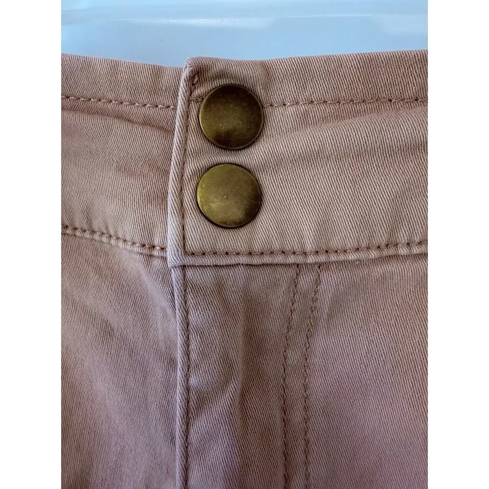 Arizona Jean Co Paperbag Waist Shorts Women's Size 15 Peach Floral Embroidered